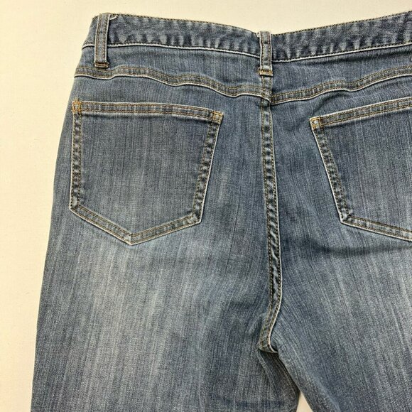 Jeanology Womens Straight Leg Jeans Blue Stretch Medium Wash Mid Rise Denim 8 - Picture 7 of 10